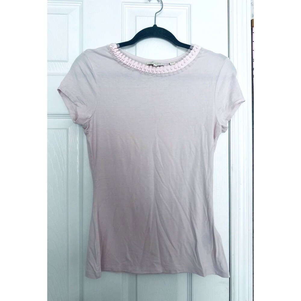 Ted Baker 1 Womens Top Light Pink Short Sleeves
